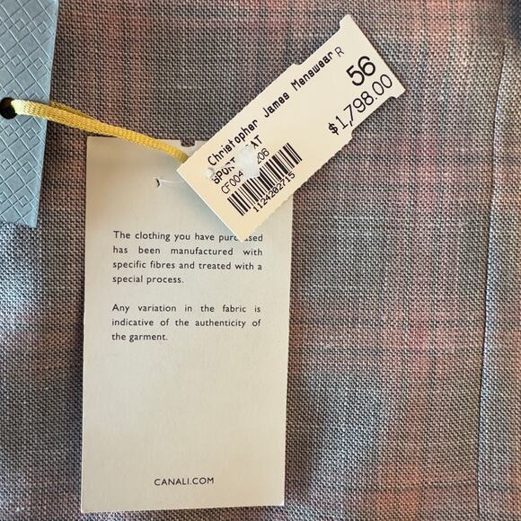 NWT Canali Men’s Wool Silk Linen Plaid Sport Coat Blazer Size 56R US 46R Luxury - Picture 9 of 12